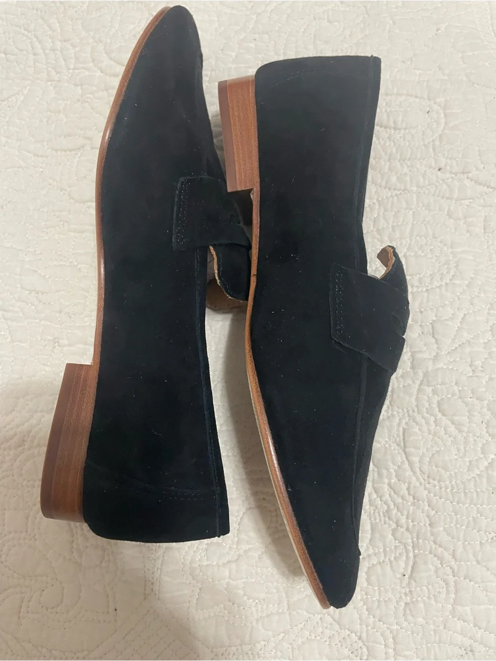 Quince Black Suede Women's Penny Loafers-BRAND NEW Size 7